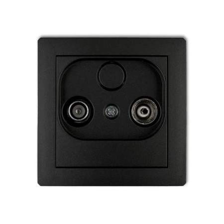 Karlik Deco Czarny Mat Mechanizm Gniazda Abonenckiego Rtv Przelotowego 15Db 12Dg15P