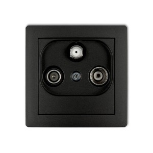Karlik Deco Czarny Mat Mechanizm Gniazda Abonenckiego Rtv-Sat Końcowego 1,5Db 12Dgs