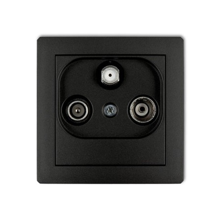 Karlik Deco Czarny Mat Mechanizm Gniazda Abonenckiego Rtv-Sat Końcowego 1,5Db 12Dgs