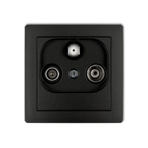 Karlik Deco Czarny Mat Mechanizm Gniazda Abonenckiego Rtv-Sat Przelotowego 10Db 12Dgsp