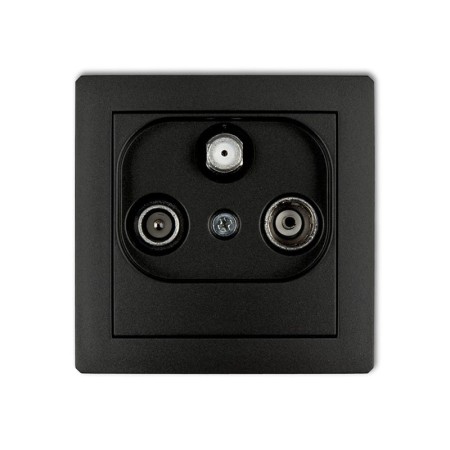 Karlik Deco Czarny Mat Mechanizm Gniazda Abonenckiego Rtv-Sat Przelotowego 10Db 12Dgsp