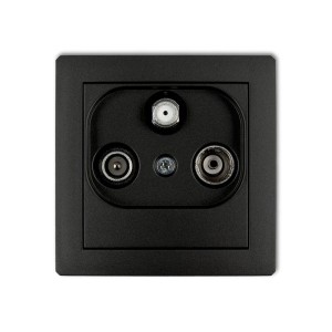 Karlik Deco Czarny Mat Mechanizm Gniazda Abonenckiego Rtv-Sat Końcowego Multimedialnego (Internet) 12Dgm