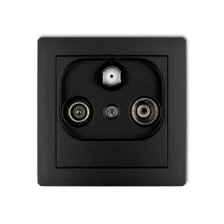 Karlik Deco Czarny Mat Mechanizm Gniazda Abonenckiego Rtv-Sat Końcowego Multimedialnego (Internet) 12Dgm