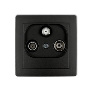 Karlik Deco Czarny Mat Mechanizm Gniazda Abonenckiego Rtv-Sat Końcowego (2 Wejścia Antenowe) 12Dgst