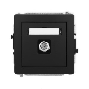 Karlik Deco Czarny Mat Mechanizm Gniazda Antenowego Pojedynczego Typu F (Sat) Niklowany 12Dgf-1
