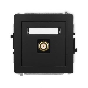 Karlik Deco Czarny Mat Mechanizm Gniazda Antenowego Pojedynczego Typu F (Sat) Pozłacany 12Dgf-1.1