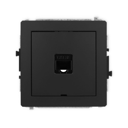 Karlik Deco Czarny Mat Mechanizm Gniazda Komputerowego Pojedynczego 1Xrj45, Kat. 5E, 8-Stykowy, Bez Pola Opisowego 12Dgkbo-1