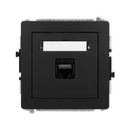 Karlik Deco Czarny Mat Mechanizm Gniazda Komputerowego Pojedynczego 1Xrj45, Kat. 6A, 8-Stykowy 12Dgk-7