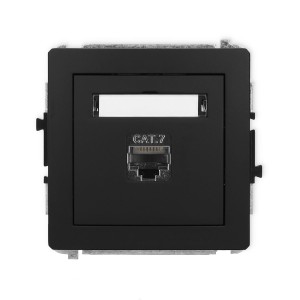 Karlik Deco Czarny Mat Mechanizm Gniazda Komputerowego Pojedynczego 1Xrj45, Kat. 7, Ekranowany, 8-Stykowy 12Dgk-9