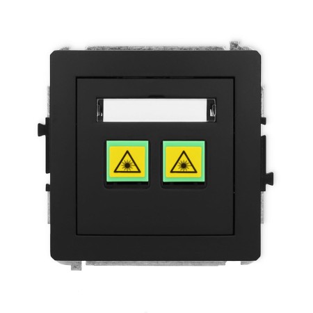 Karlik Deco Czarny Mat Mechanizm Gniazda Światłowodowego/Optycznego Podwójnego 12Dgop-2