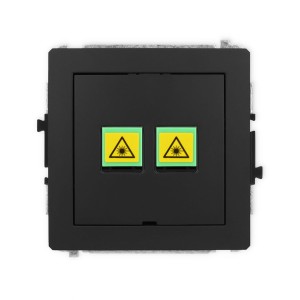 Karlik Deco Czarny Mat Mechanizm Gniazda Światłowodowego/Optycznego Podwójnego, Bez Pola Opisowego 12Dgopbo-2
