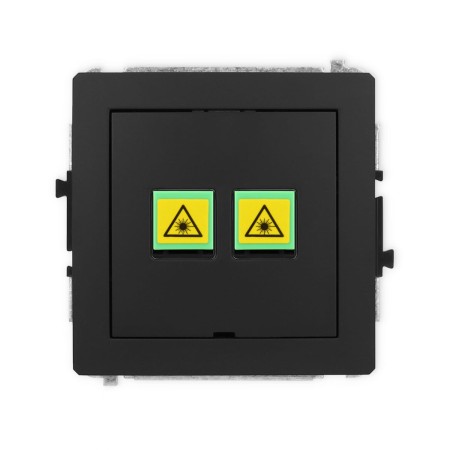 Karlik Deco Czarny Mat Mechanizm Gniazda Światłowodowego/Optycznego Podwójnego, Bez Pola Opisowego 12Dgopbo-2