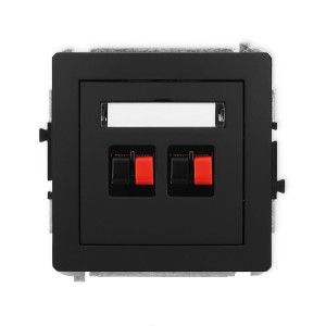 Karlik Deco Czarny Mat Mechanizm Gniazda Głośnikowego Podwójnego 12Dgg-2