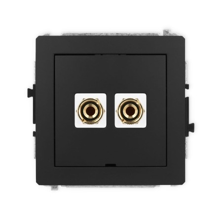 Karlik Deco Czarny Mat Mechanizm Gniazda Głośnikowego Pojedynczego, Bez Pola Opisowego (Typu Banan - Czerwony I Czarny, Pozłacany, 4 Mm2, Do Lutowania) 12Dggbo-3