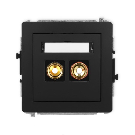 Karlik Deco Czarny Mat Mechanizm Gniazda Głośnikowego Pojedynczego (Typu Banan - Czerwony I Czarny, Pozłacany, 4 Mm2, Skręcany) 12Dgg-4