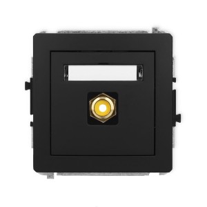 Karlik Deco Czarny Mat Mechanizm Gniazda Pojedynczego Rca (Typu Cinch - Żółty, Pozłacany) 12Dgrca-1