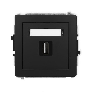 Karlik Deco Czarny Mat Mechanizm Gniazda Pojedynczego Usb A-A 2.0 12Dgusb-1