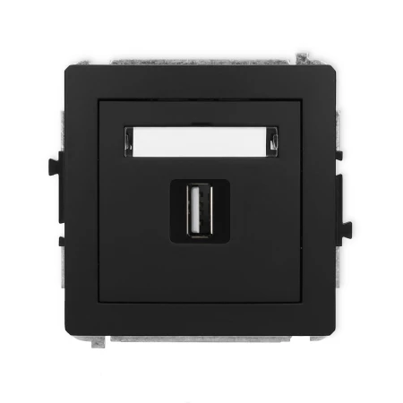 Karlik Deco Czarny Mat Mechanizm Gniazda Pojedynczego Usb A-A 2.0 12Dgusb-1