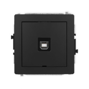Karlik Deco Czarny Mat Mechanizm Gniazda Pojedynczego Usb A-B 2.0, Bez Pola Opisowego 12Dgusbbo-3