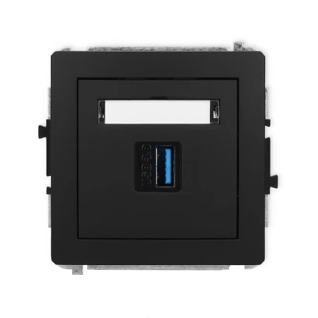 Karlik Deco Czarny Mat Mechanizm Gniazda Pojedynczego Usb A-A 3.0 12Dgusb-5