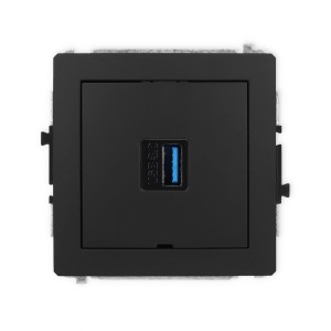 Karlik Deco Czarny Mat Mechanizm Gniazda Pojedynczego Usb A-A 3.0, Bez Pola Opisowego 12Dgusbbo-5
