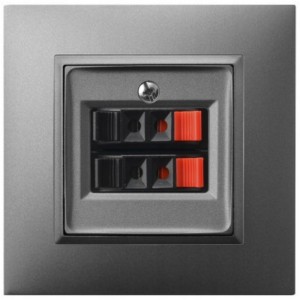 Gniazdo Głośnikowe Podwójne Szary Ospel Aria