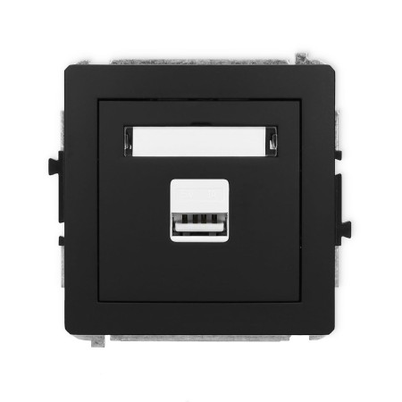 Karlik Deco Czarny Mat Mechanizm Ładowarki Usb Pojedynczej, 5V, 1A 12Dcusb-1