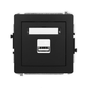 Karlik Deco Czarny Mat Mechanizm Ładowarki Usb Pojedynczej, 5V, 2A 12Dcusb-3