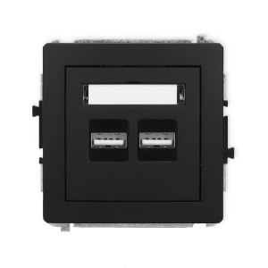 Karlik Deco Czarny Mat Mechanizm Ładowarki Usb Podwójnej, 5V, 3.1A 12Dcusb-6
