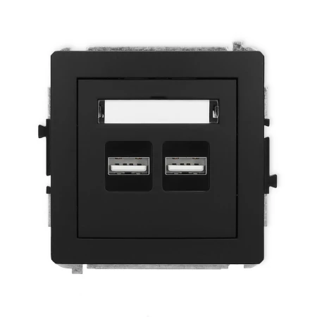Karlik Deco Czarny Mat Mechanizm Ładowarki Usb Podwójnej, 5V, 3.1A 12Dcusb-6