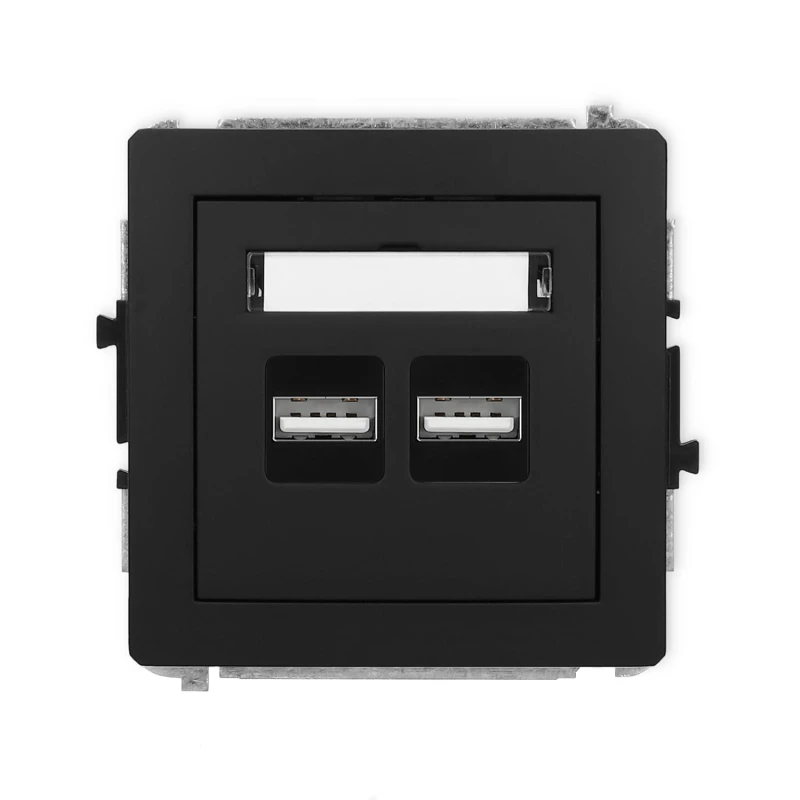 Karlik Deco Czarny Mat Mechanizm Ładowarki Usb Podwójnej, 5V, 3.1A 12Dcusb-6