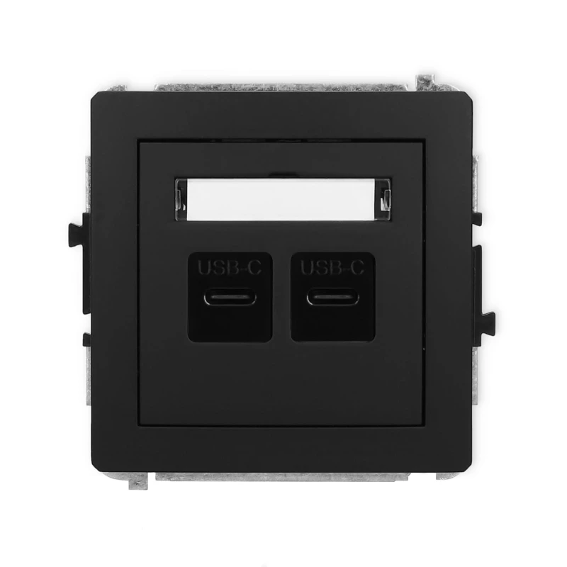 Karlik Deco Czarny Mat Mechanizm Ładowarki Usb Podwójnej 2Xusb C, 20W Max. 12Dcusb-7