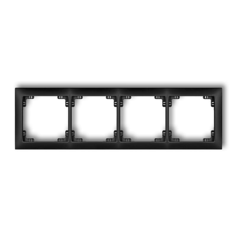 Karlik Deco Czarny Mat Ramka Uniwersalna Poczwórna Z Tworzywa Deco Soft 12Drso-4