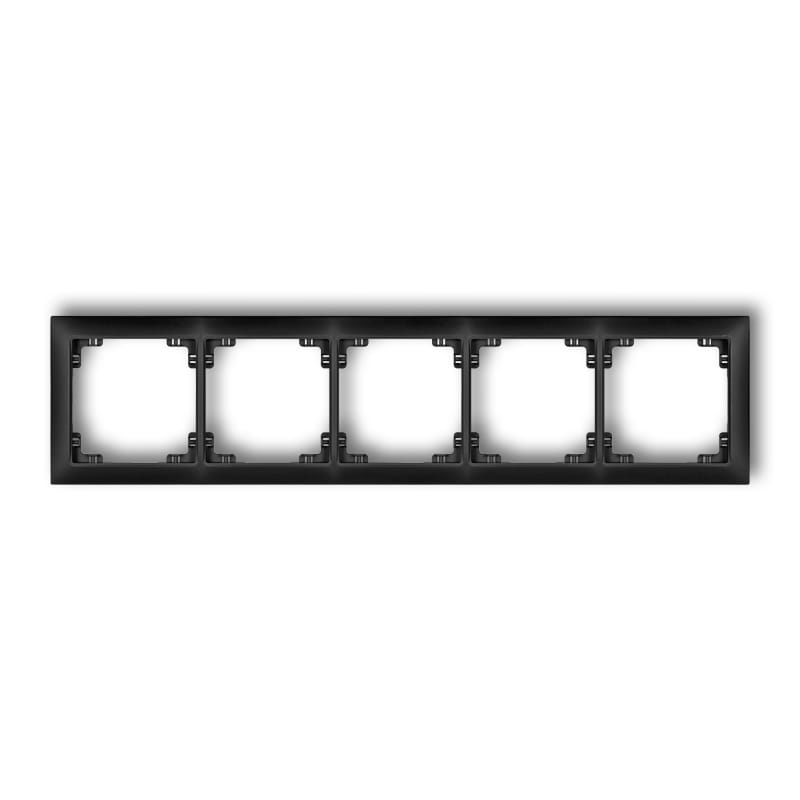 Karlik Deco Czarny Mat Ramka Uniwersalna Pięciokrotna Z Tworzywa Deco Soft 12Drso-5