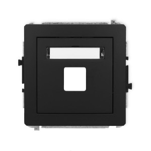 Karlik Deco Czarny Mat Mechanizm Gniazda Multimedialnego Pojedynczego Bez Modułu (Standard Keystone) 12Dgm-1P