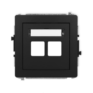 Karlik Deco Czarny Mat Mechanizm Gniazda Multimedialnego Podwójnego Bez Modułu (Standard Keystone) 12Dgm-2P