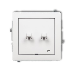 Karlik Deco Biały Mat Mechanizm Włącznika Podwójnego Schodowego W Stylu Amerykańskim 25Dwpus-33