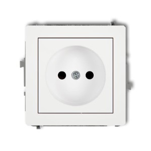 Karlik Deco Biały Mat Mechanizm Gniazda Pojedynczego Bez Uziemienia 2P (Przesłony Torów Prądowych) 25Dgp-1P