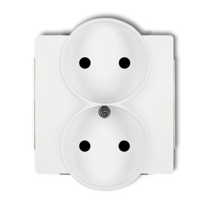 Karlik Deco Biały Mat Mechanizm Gniazda Podwójnego Do Ramki Bez Uziemienia 2X2P (Przesłony Torów Prądowych) 25Dgpr-2P