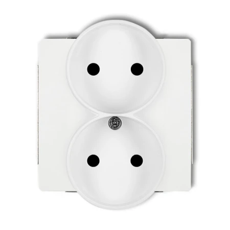 Karlik Deco Biały Mat Mechanizm Gniazda Podwojnego Do Ramki Deco Soft, Bez Uziemienia 2X2P (Przesłony Torów Prądowych) 25Dgprso-2P