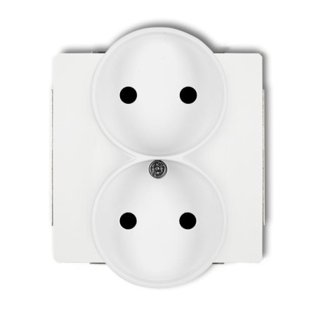 Karlik Deco Biały Mat Mechanizm Gniazda Podwójnego Do Ramki Z Uziemieniem 2X(2P+Z) (Przesłony Torów Prądowych) 25Dgpr-2Zp