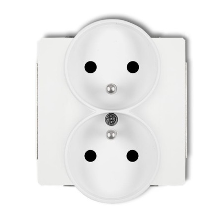 Karlik Deco Biały Mat Mechanizm Gniazda Podwojnego Do Ramki Deco Soft, Z Uziemieniem 2X(2P+Z) (Przesłony Torów Prądowych) 25Dgprso-2Zp