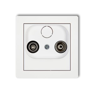 Karlik Deco Biały Mat Mechanizm Gniazda Abonenckiego Rtv Przelotowego 9Db 25Dg9P