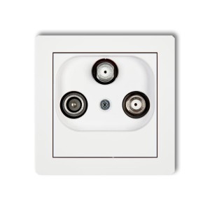 Karlik Deco Biały Mat Mechanizm Gniazda Abonenckiego 2 Wyjścia Sat + Tv 25Dgsn