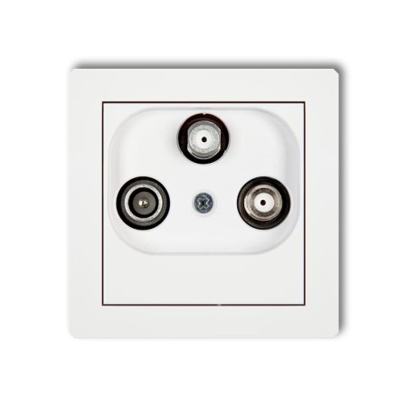 Karlik Deco Biały Mat Mechanizm Gniazda Abonenckiego 2 Wyjścia Sat + Tv 25Dgsn