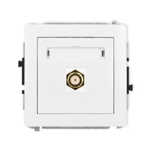 Karlik Deco Biały Mat Mechanizm Gniazda Antenowego Pojedynczego Typu F (Sat) Niklowany 25Dgf-1.1