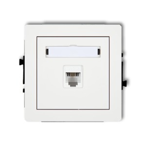 Karlik Deco Biały Mat Mechanizm Gniazda Telefonicznego Pojedynczego 1Xrj11, 4-Stykowy, Beznarzędziowe 25Dgt-1