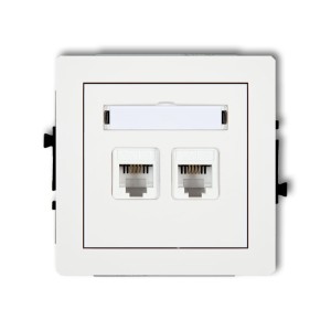 Karlik Deco Biały Mat Mechanizm Gniazda Telefonicznego Podwójnego 2Xrj11, 4-Stykowy, Beznarzędziowe 25Dgt-2