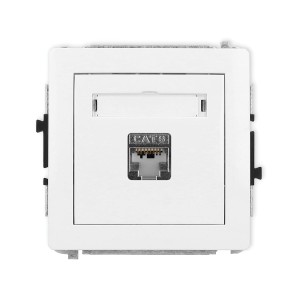 Karlik Deco Biały Mat Mechanizm Gniazda Komputerowego Pojedynczego 1Xrj45, Kat. 5E, Ekranowany, 8-Stykowy 25Dgk-1E
