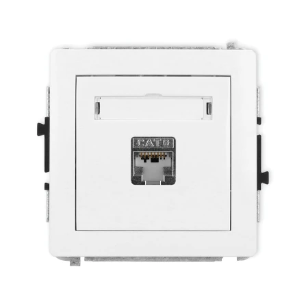 Karlik Deco Biały Mat Mechanizm Gniazda Komputerowego Pojedynczego 1Xrj45, Kat. 5E, Ekranowany, 8-Stykowy 25Dgk-1E